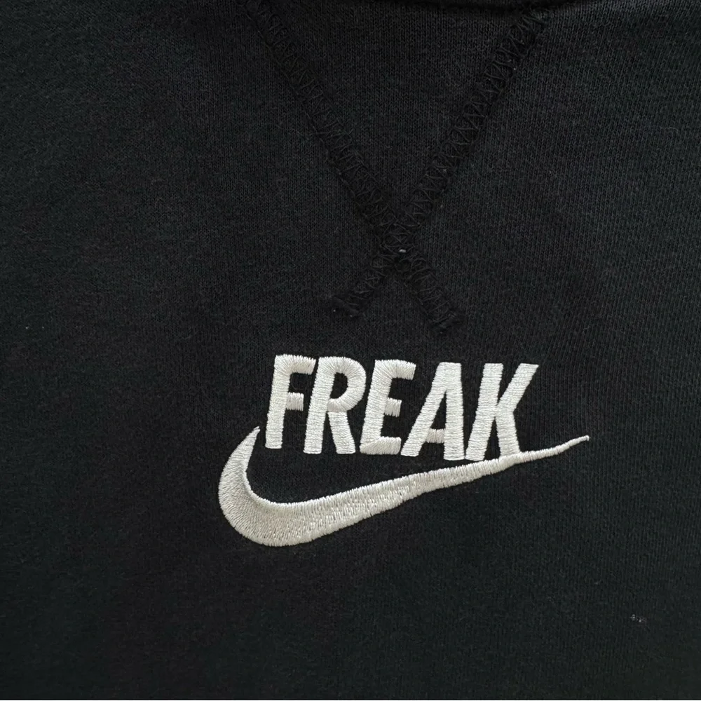 Nike Sportswear Freak Hoodie Sweatshirt Men Black Spell Out Sz Lg